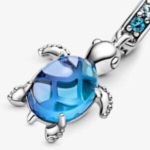 Pandora Murano Glass Sea Turtle Dangle Charm - Picture 2 of 5